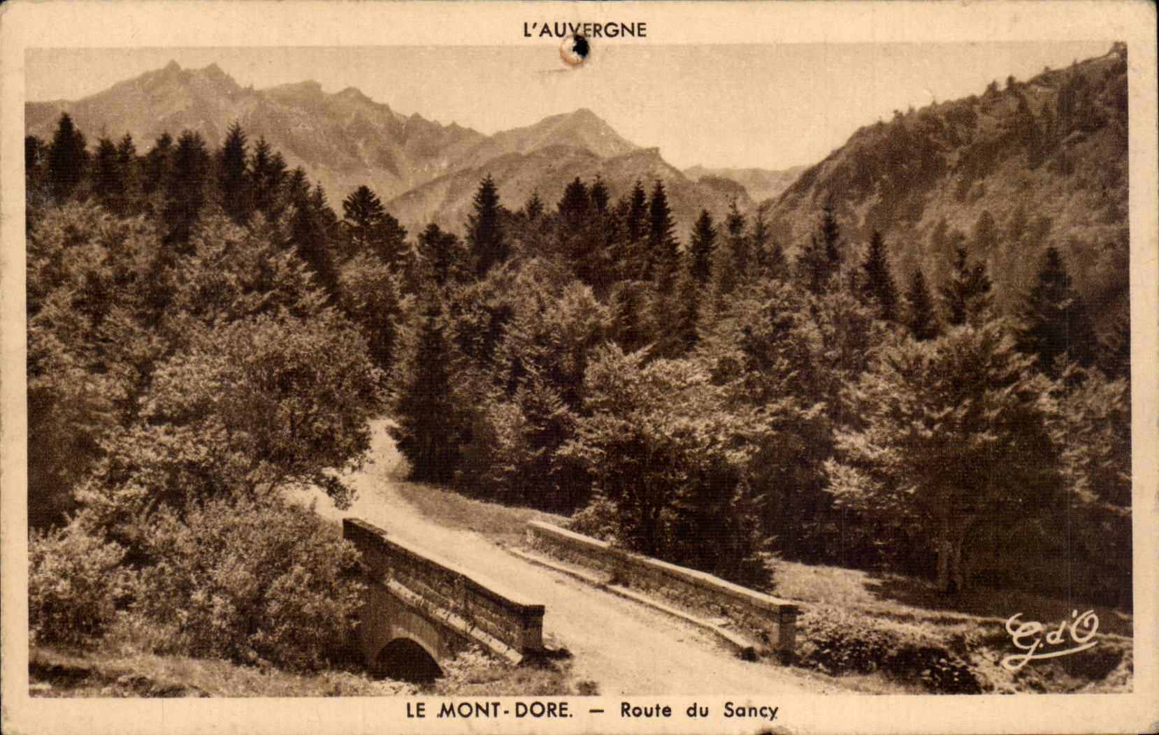Tarjeta postal antigua Mont Dore Ruta de Sancy