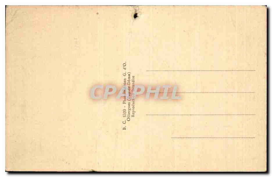 Tarjeta postal antigua Mont Dore Ruta de Sancy — Reverso