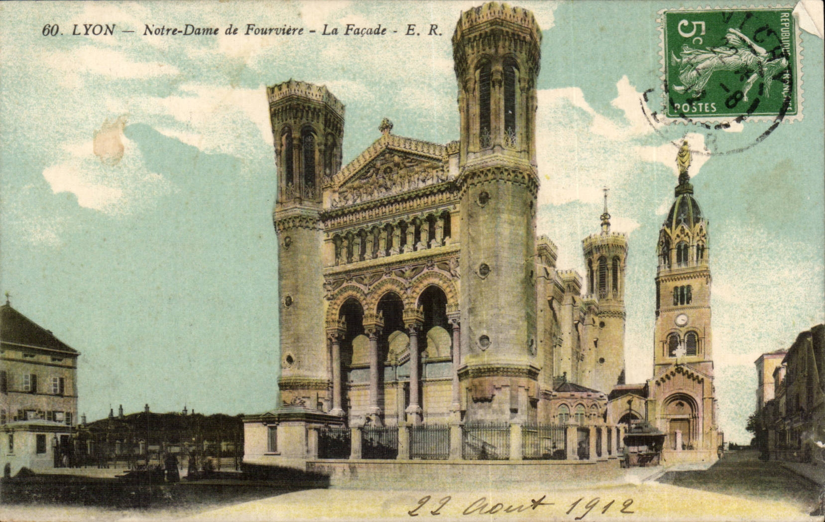 CPA Lyon Notre Dame de Fourviere La facade