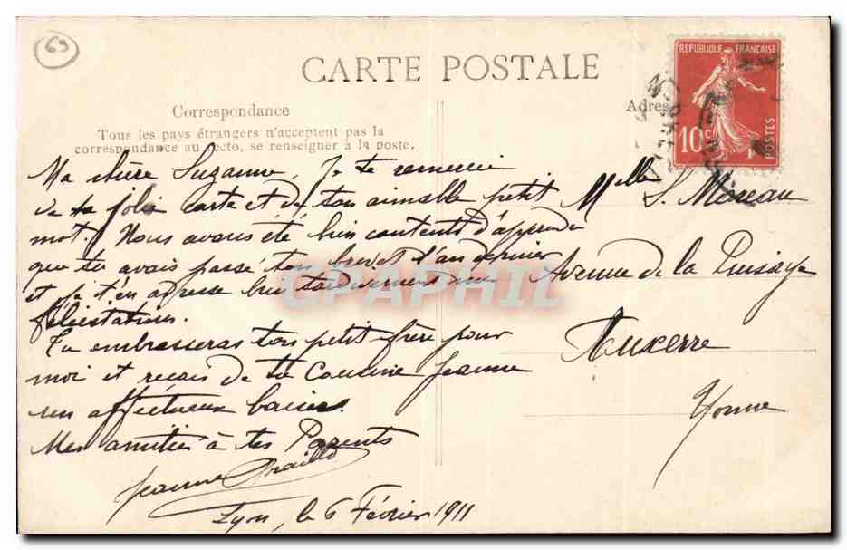 LYON — L'Hôtel de Ville — Côté du Théâtre — Éditeur : CPAPHIL, n° 118 — Reverso