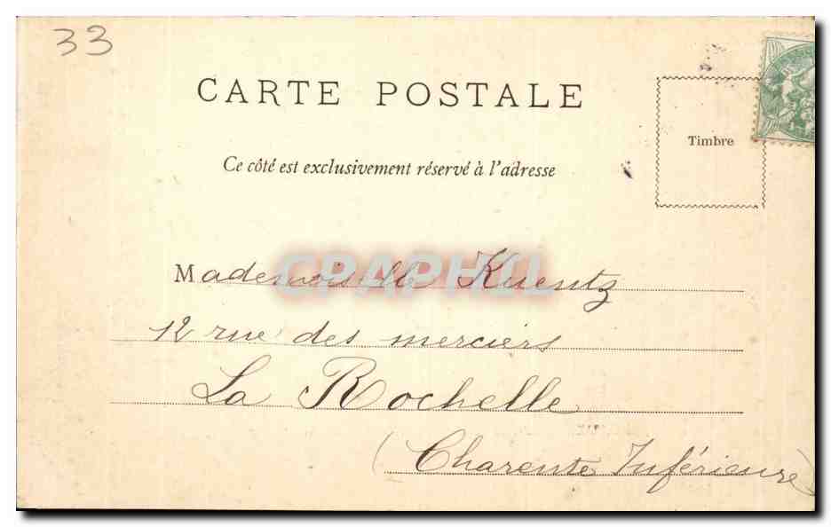 CPA Bordeaux Statue de Vercingetorix et allees Damour — Verso
