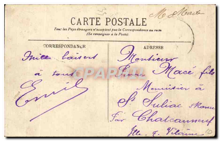 CPA Bordeaux Le pont de pierre — Verso