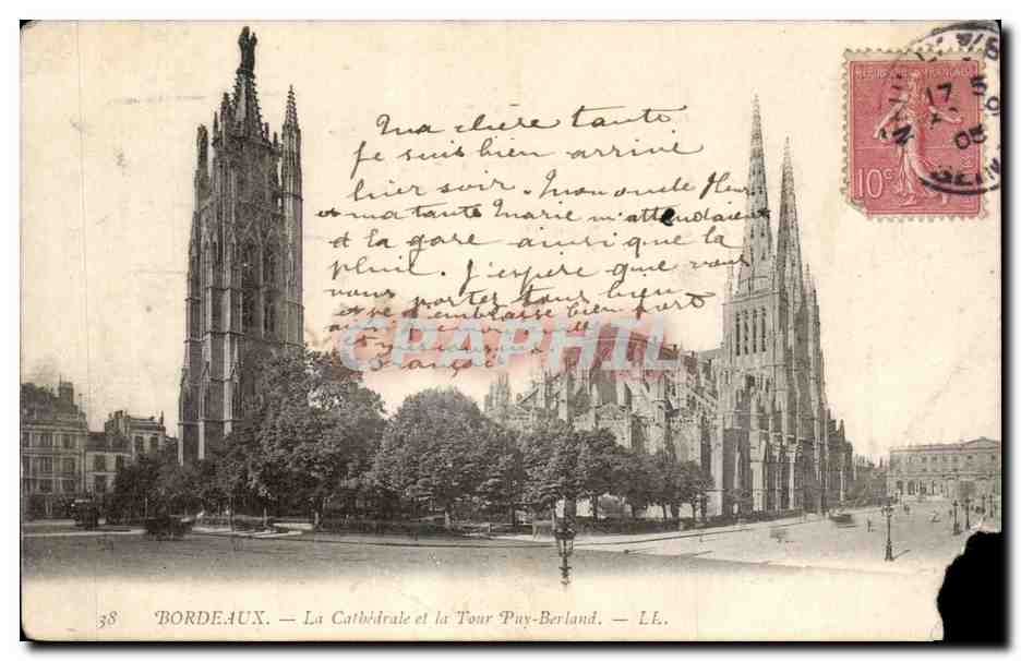 Bordeaux — La Catedral y la Torre Puy-Berland — LL. n°38