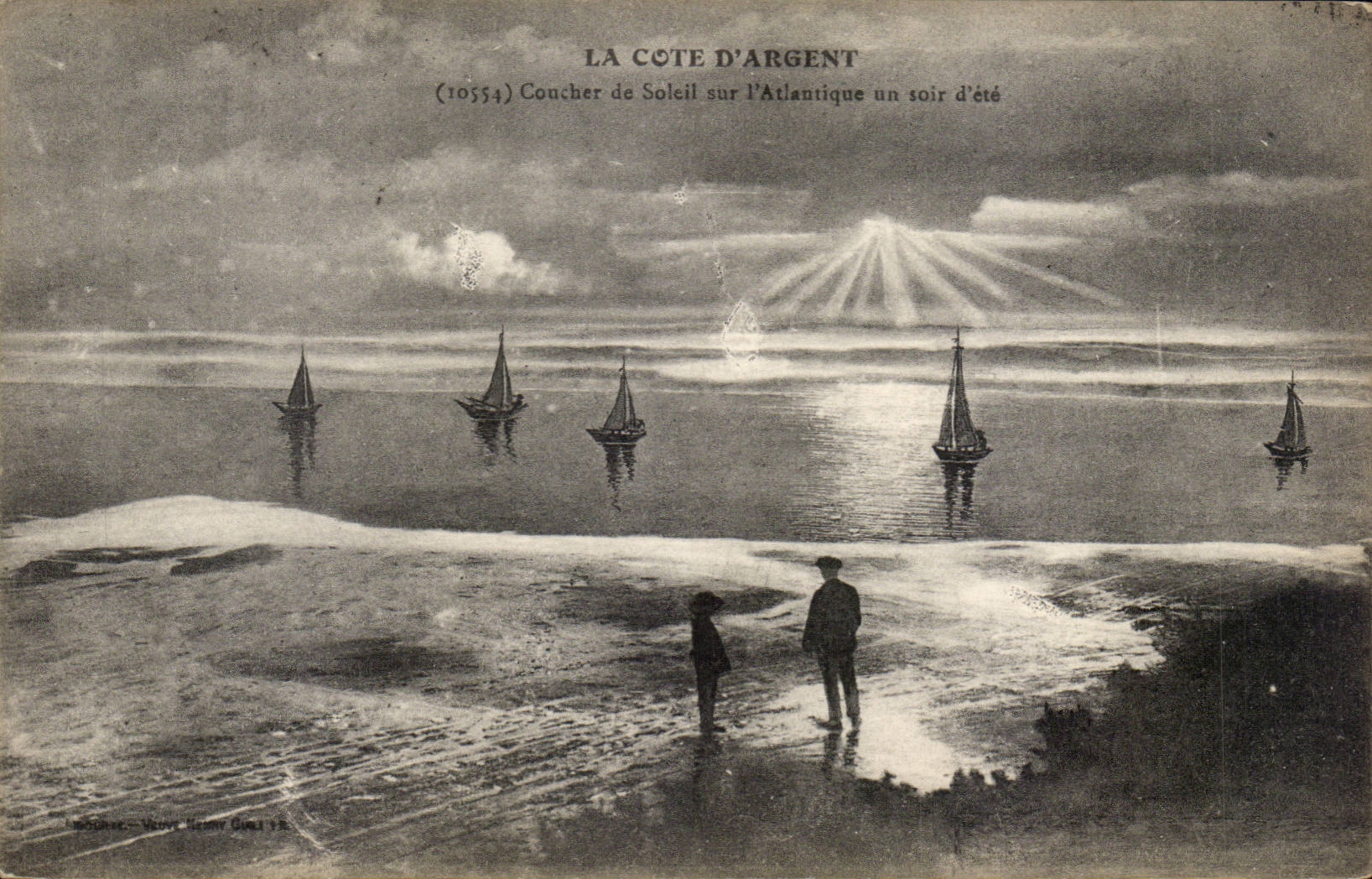 CPA Coucher de soleil sur l'Atlantique un soir d'ete