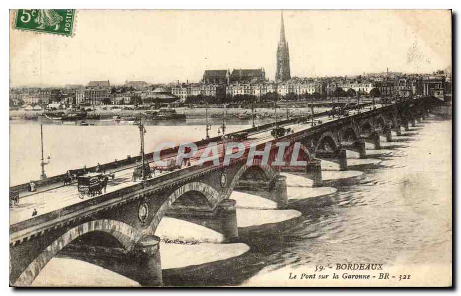 CPA Bordeaux Le pont sur a Garonne