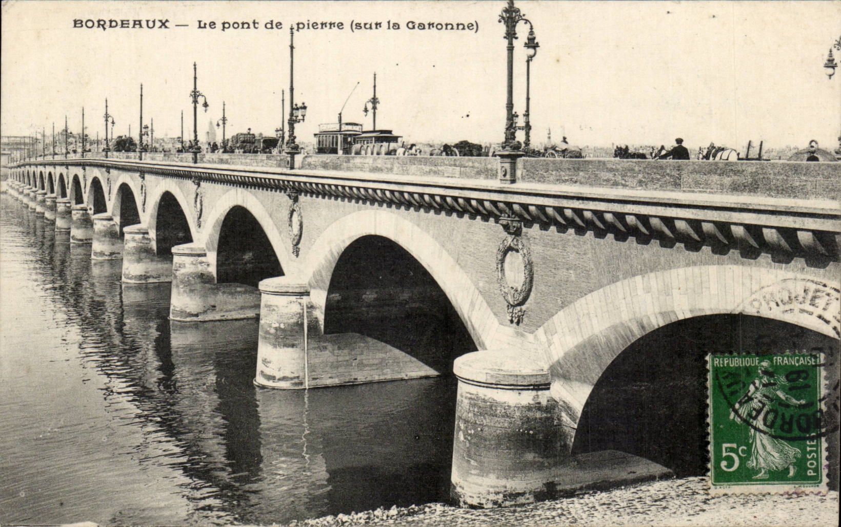 CPA Bordeaux le pont de pierre sur la gAronne
