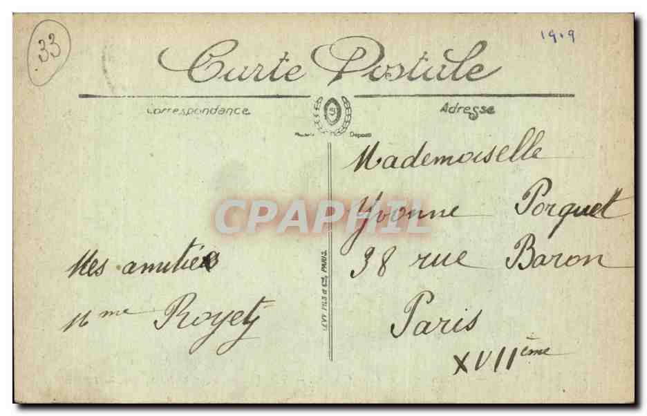 CPA Bordeaux Fontaine et place de la Comedie  — Verso