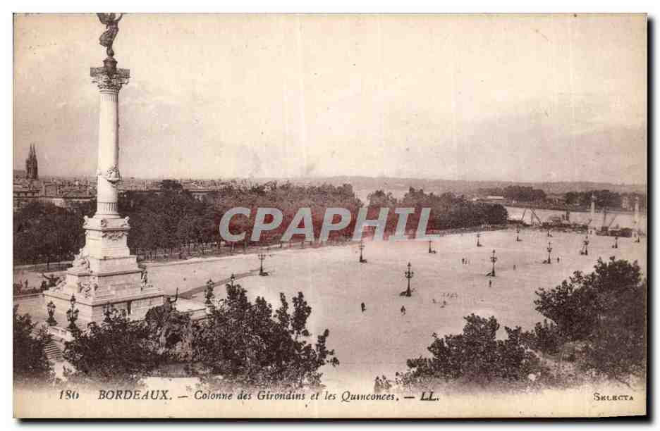 CPA Bordeaux Colonne des Girondins et les Quinconces