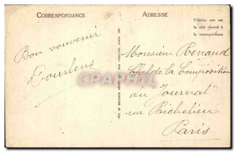 CPA Rouen Le palais de justice — Verso