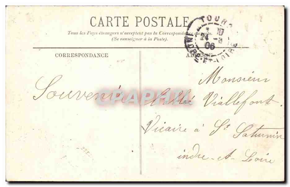 CPA Amboise Le chateau Porte de l'ancien jeu de paume  — Rückseite