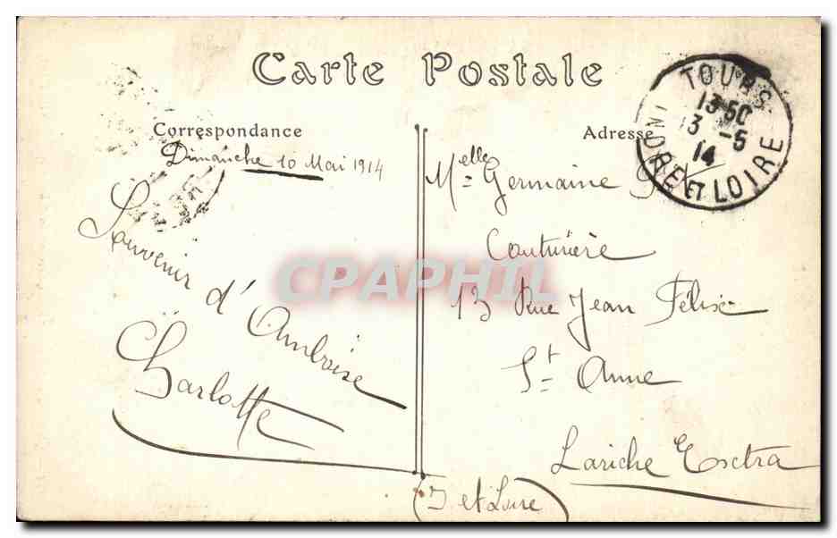 CPA Amboise Le chateau Porte de la chapelle — Rückseite