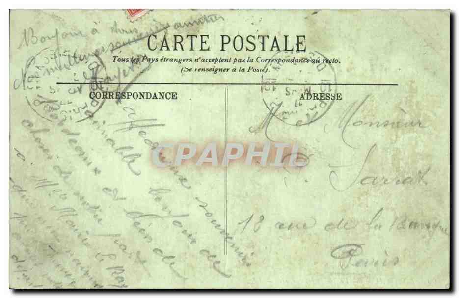 CPA Bordeaux Le theatre francais — Verso