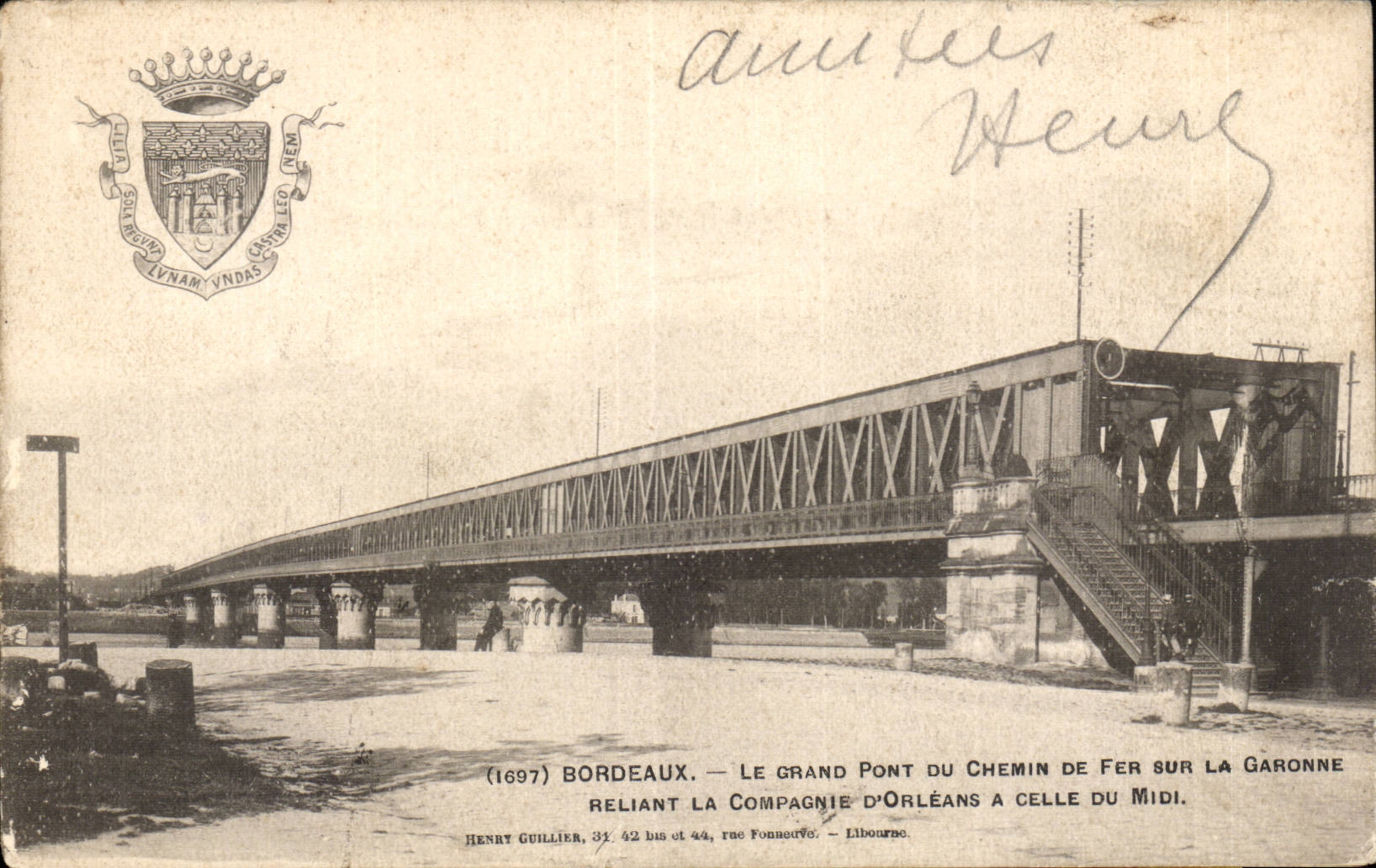 CPA Bordeaux Le grand pont du chemin de fer sur la Garonne 