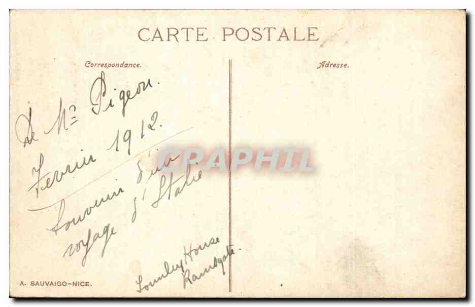 CPA Menton Vue generale prise de la frontiere — Rückseite
