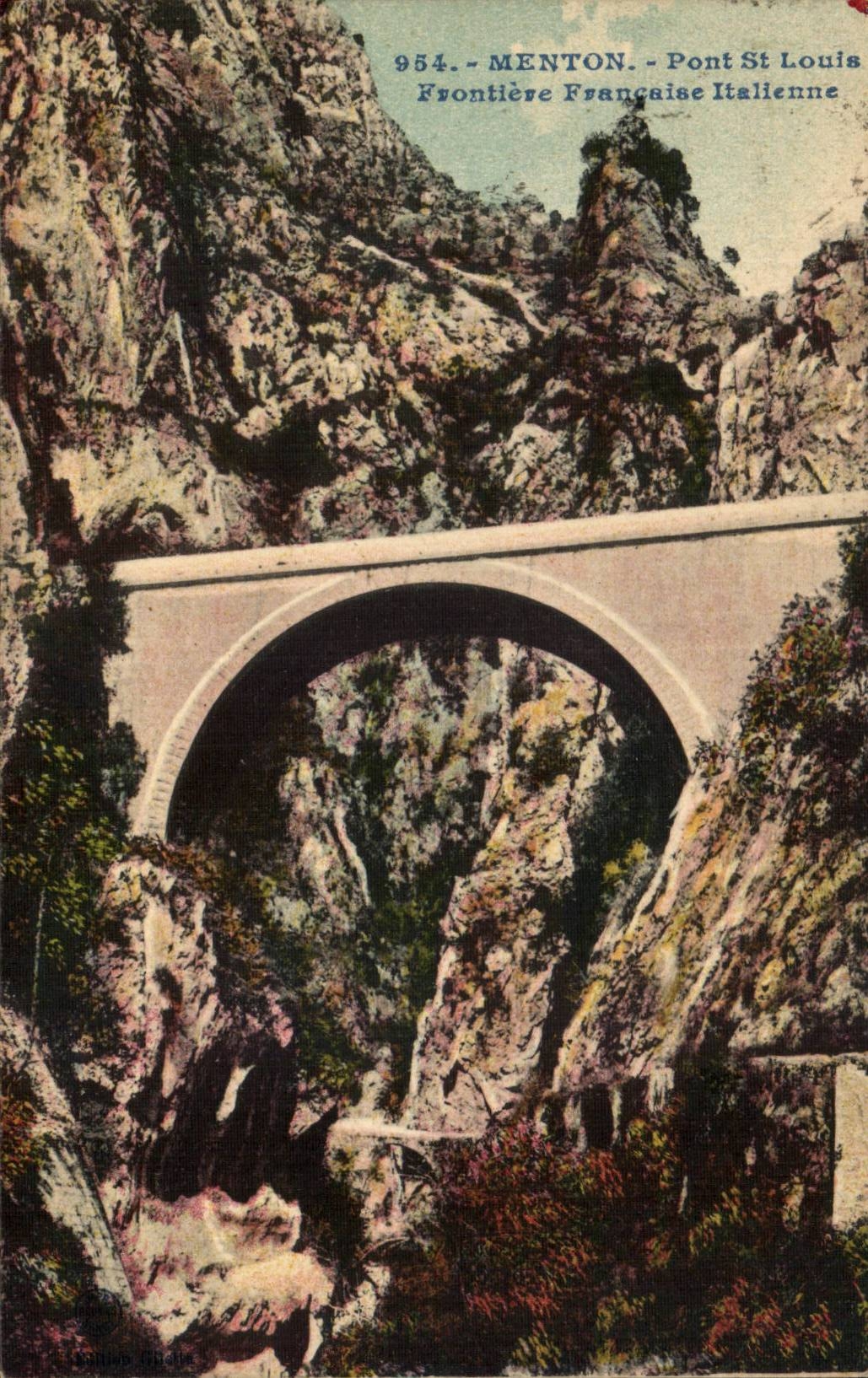 CPA Menton Pont St Louis Frontiere Franco italienne