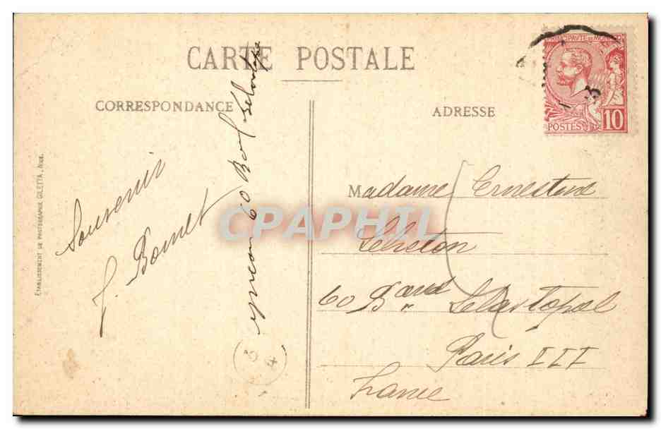 CPA Menton Pont St Louis Frontiere Franco italienne — Rückseite