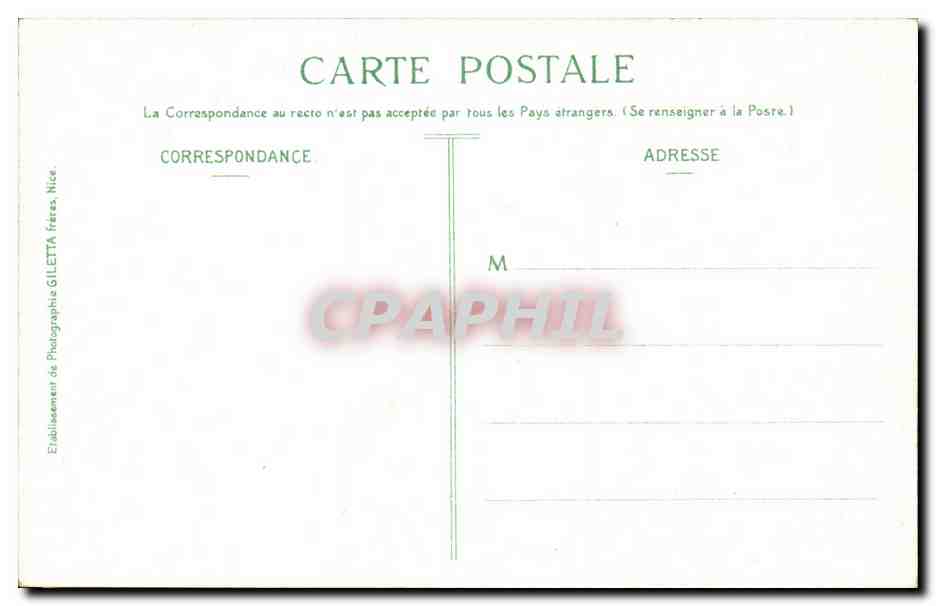 CPA Menton Vue prise entre les fleurs Garavan — Rückseite