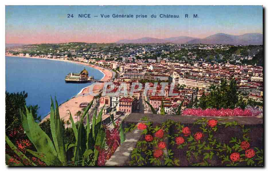 Nice CPA Vue generale prise du chateau
