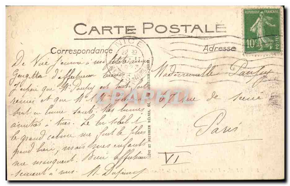 Nice CPA L'entree du port et le Mont Boron — Rückseite