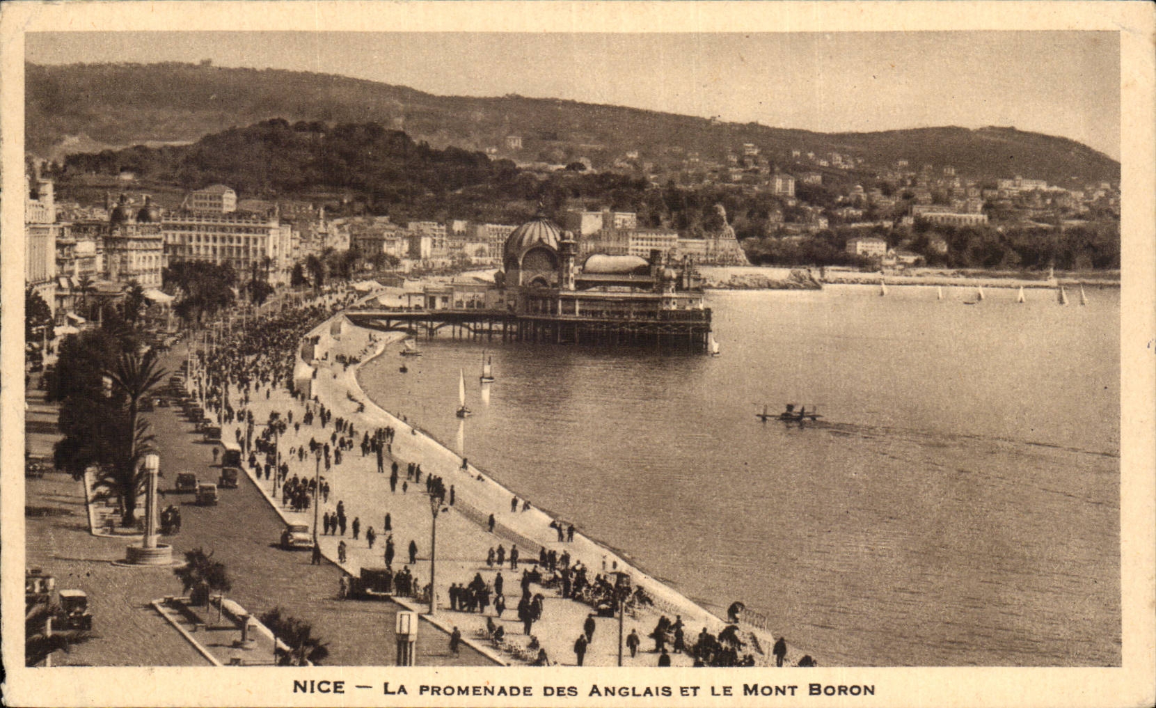 Nice CPA Promenade des anglais et le Mont Boron