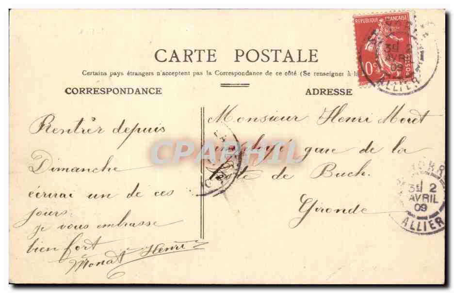 Nice CPA Les ponchettes — Rückseite