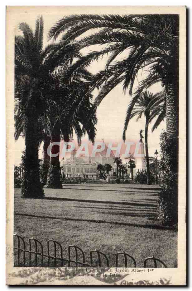 Nice CPA Palmiers du jardin Albert 1er et le casino de la jetee
