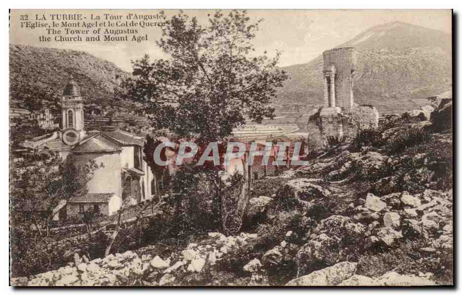 CPA La Turbie La tour d'Auguste l'eglise le mont Angel et le col de Querre