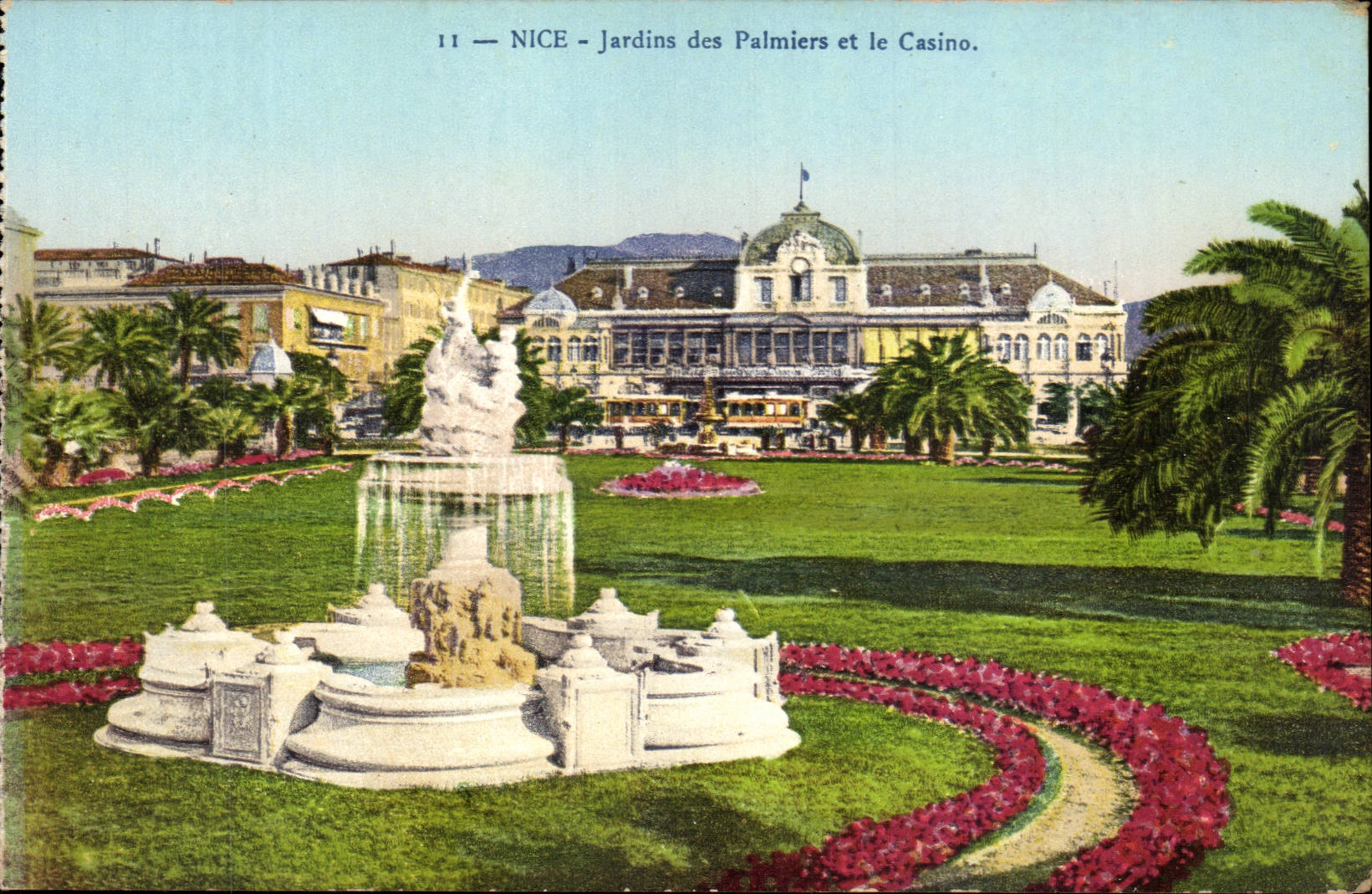 Nice CPA Jardins des palmiers et le casino
