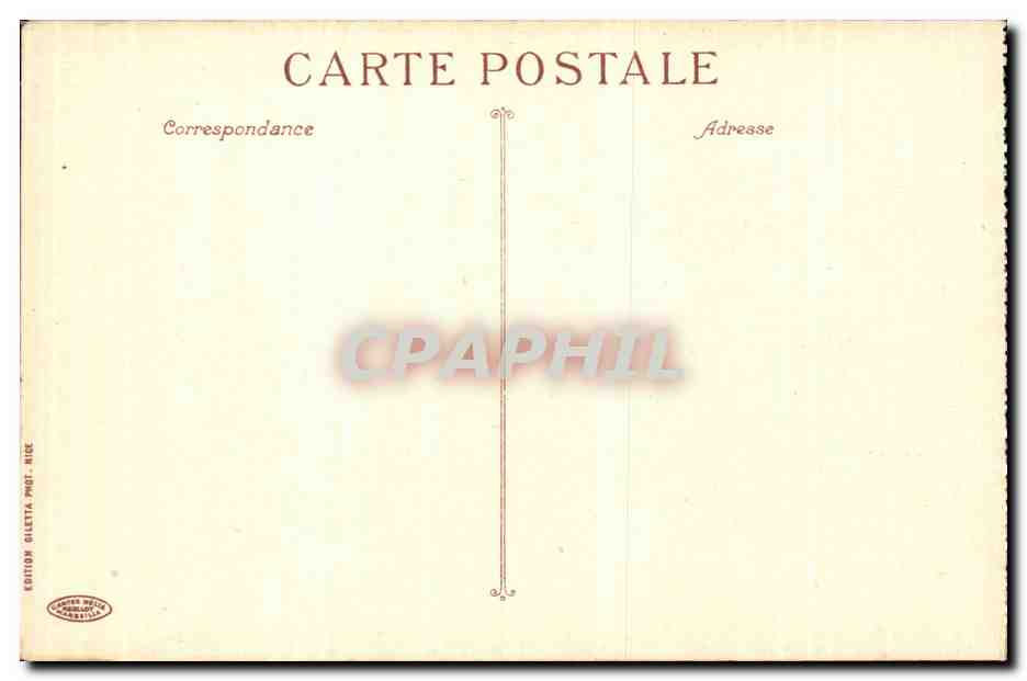 Nice CPA Jardins des palmiers et le casino — Verso