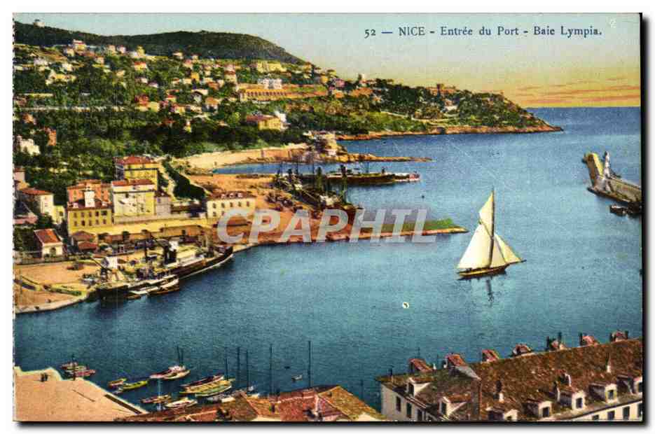Nice CPA Entree du port Baie Lympia