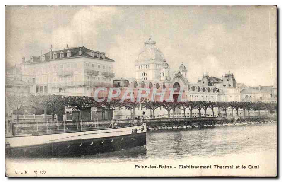 CPA Evian les Bains Etablissement thermal et le quai