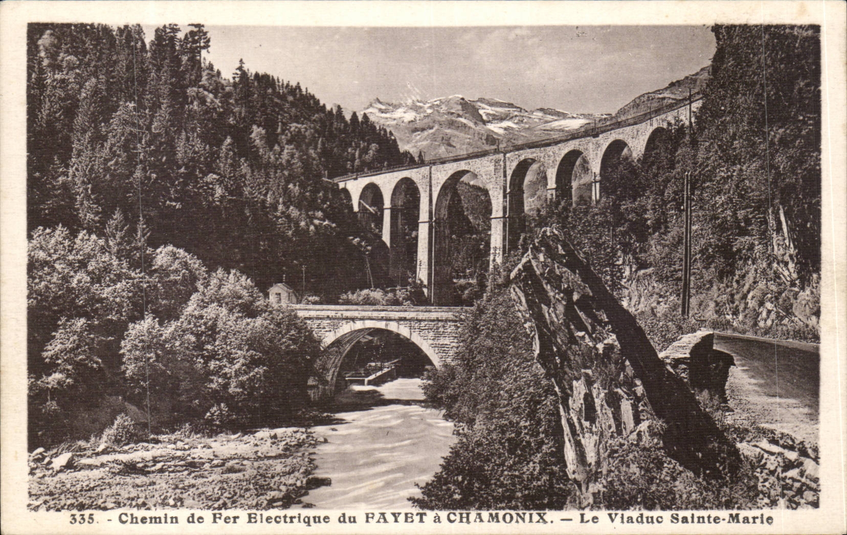Chemin de Fer Électrique du PAYET à CHAMONIX — Le Vladuc Sainte-Marie — L. Morand, Morgève (Haute-Savoie)