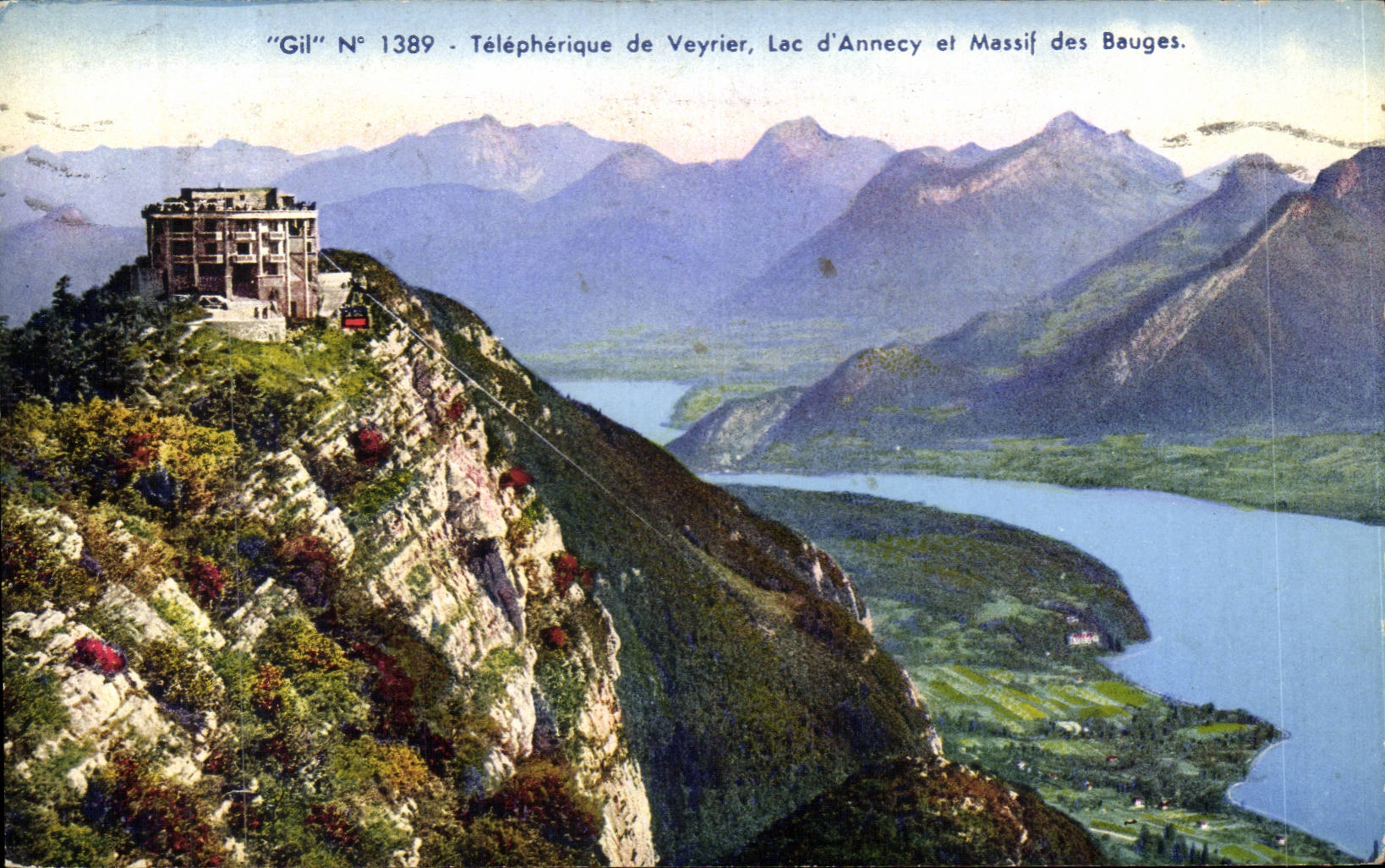 CPA Telepherique de Veryrier lac d'Annecy et massif des Bauges