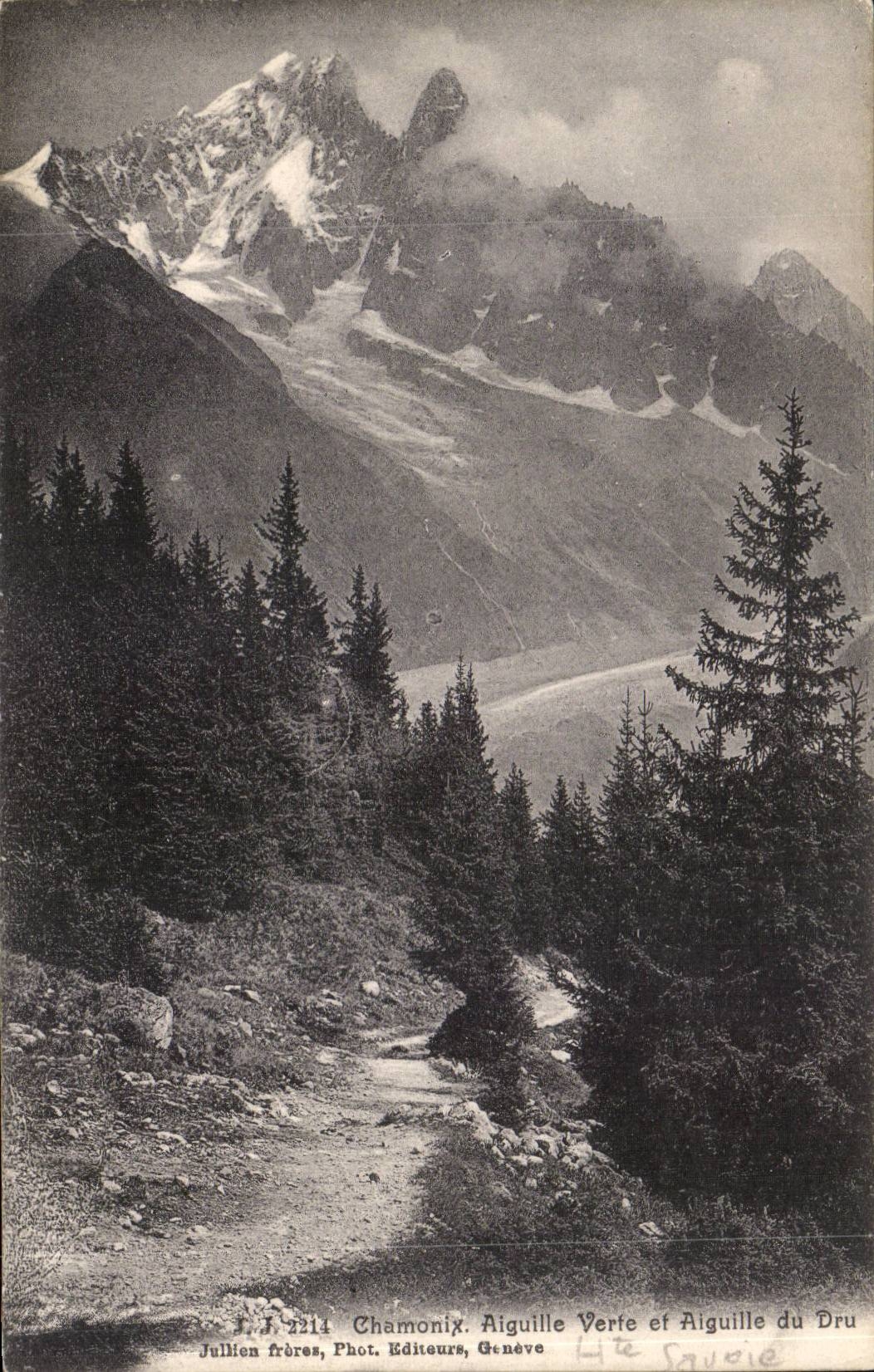 CPA Chamonix Aiguille verte et aiguille du Bru 