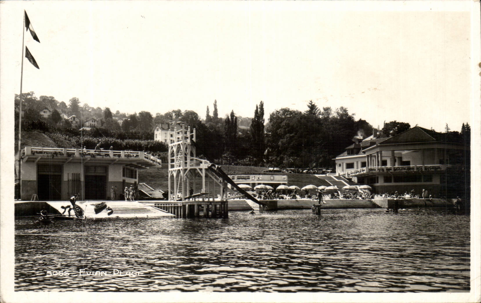 CPA Evian plage