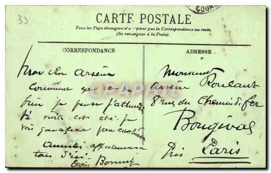 CPA Bordeaux Fontaine et place de la Comedie — Verso