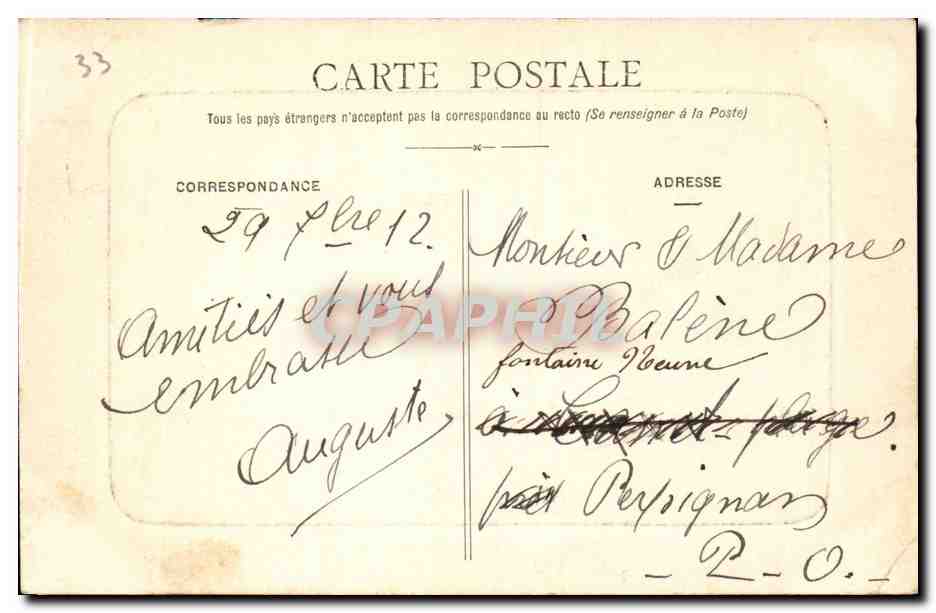 CPA Bordeaux Le pont de pierre — Verso