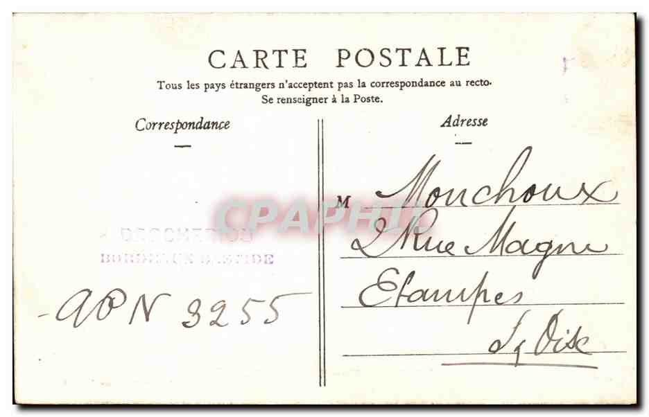 CPA Bordeaux Porte des Salinieres — Verso