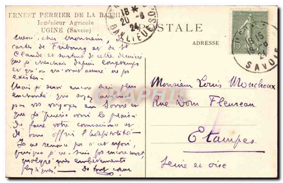 CPA Beaufort sur Doron Chaire de l'eglise peres trappistes de l'abbaye de Tamie — Rückseite