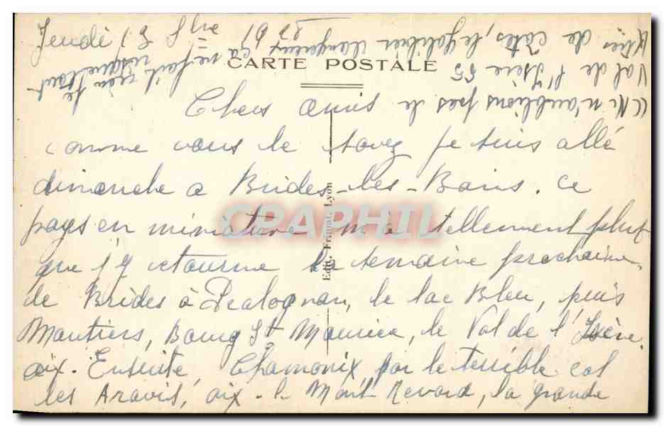 CPA Aix les Bains Le splendide Royal Hotel et l'hotel Excelsior et le Mont revard — Verso