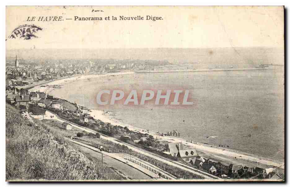 CPA Le Havre Panorama et la nouvelle digue