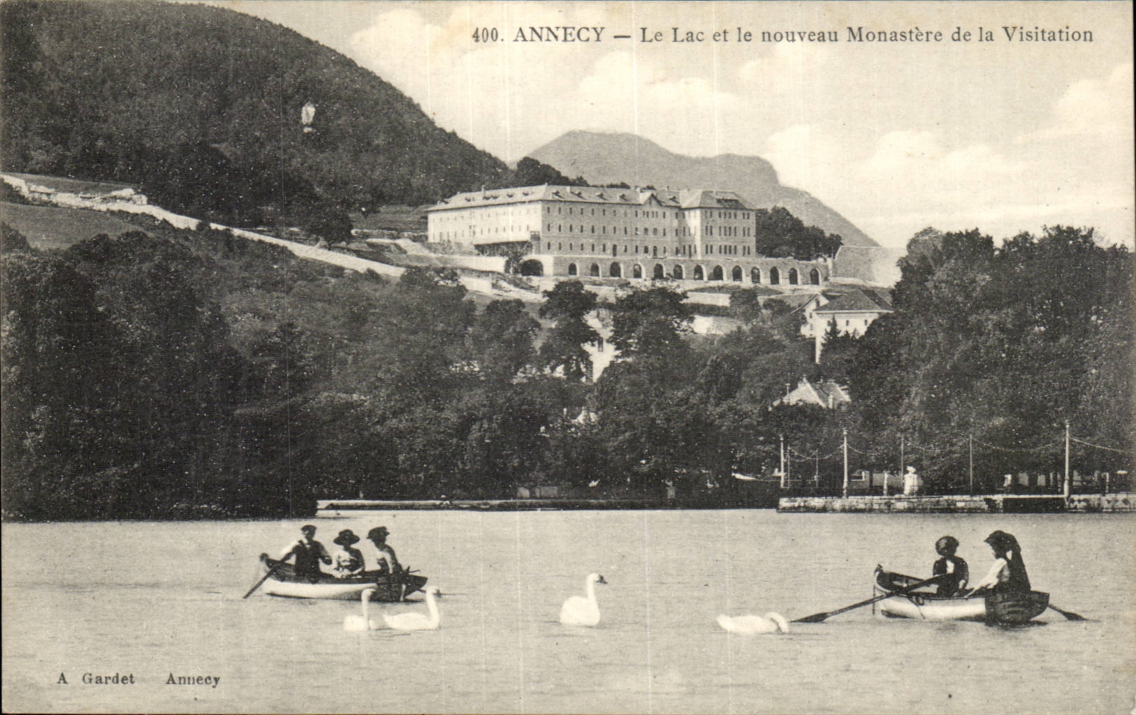 CPA Annecy Le ac et le nouveau monastere de la visitation