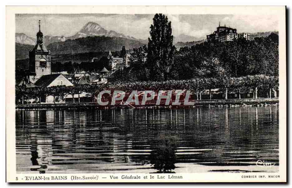 CPA Evian les Bains Vue generale et le lac leman