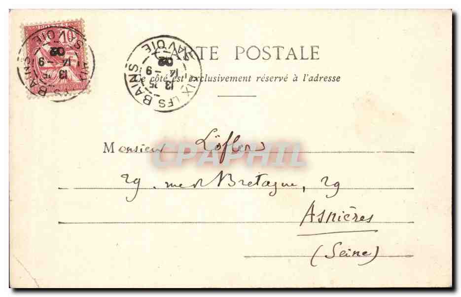 CPA Aix les Bains Etablissement thermal et porteurs Ane donkey Mule — Rückseite