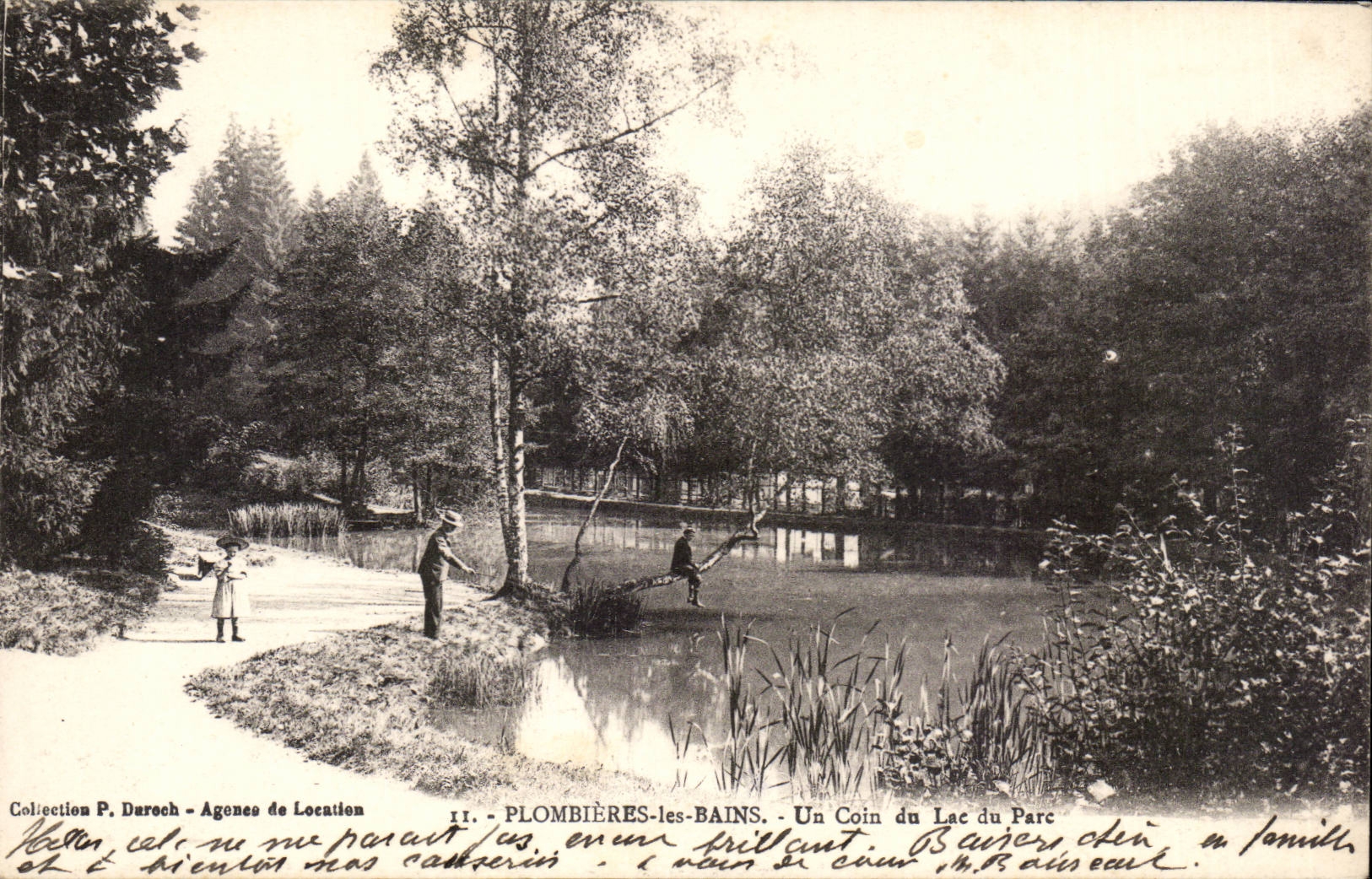 CPA Plombieres les Bains Un coin du lac du parc