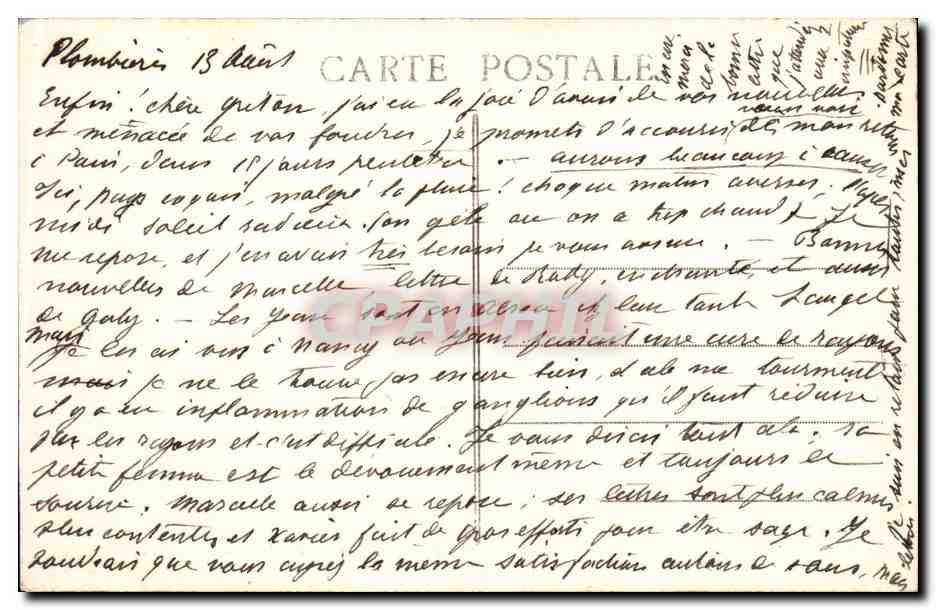 CPA Plombieres les Bains Un coin du lac du parc — Verso