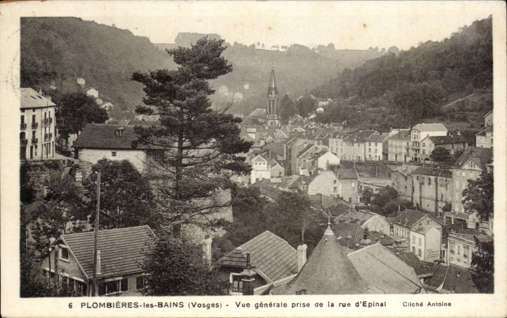 CPA Plombieres les Bains Vue generale prise de la rue d'Epinal