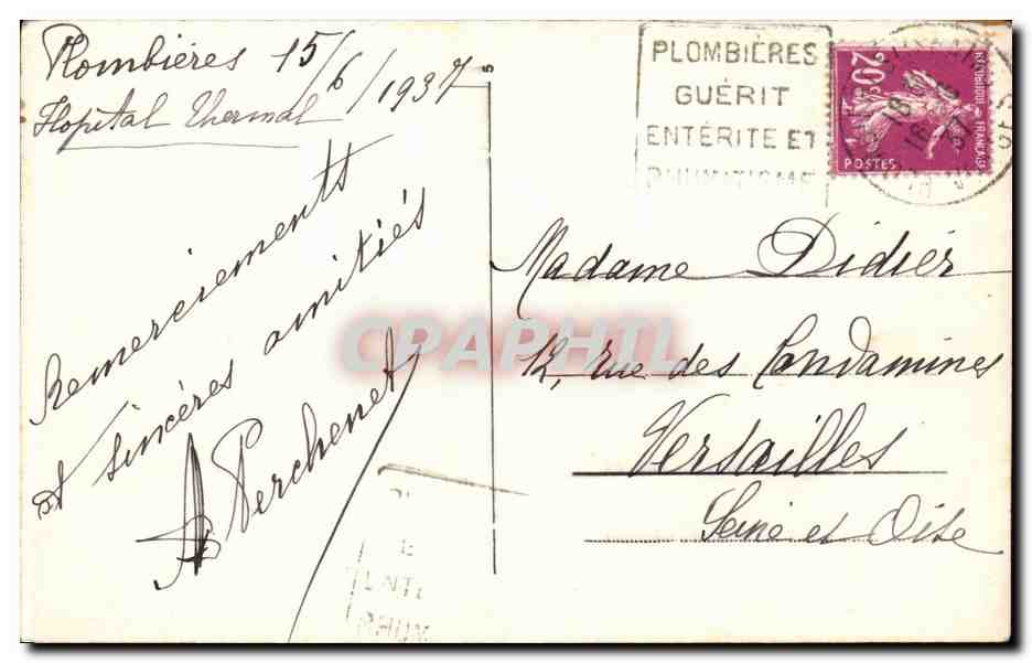 CPA Plombieres les Bains Vue generale prise de la rue d'Epinal — Rückseite
