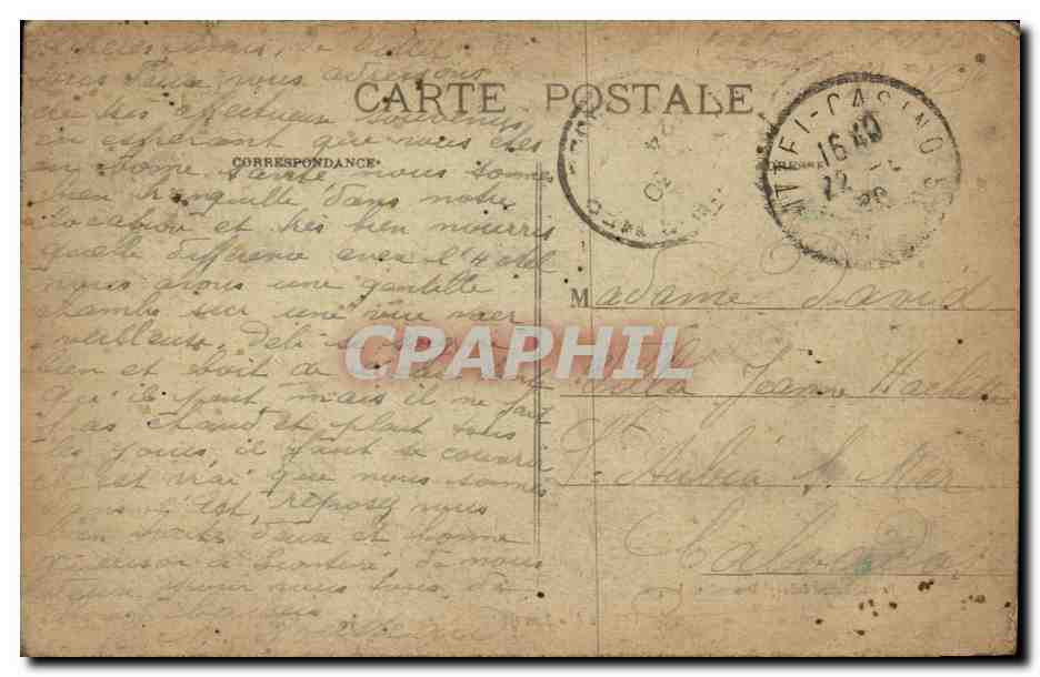 CPA Vittel Les galeries promenades — Verso