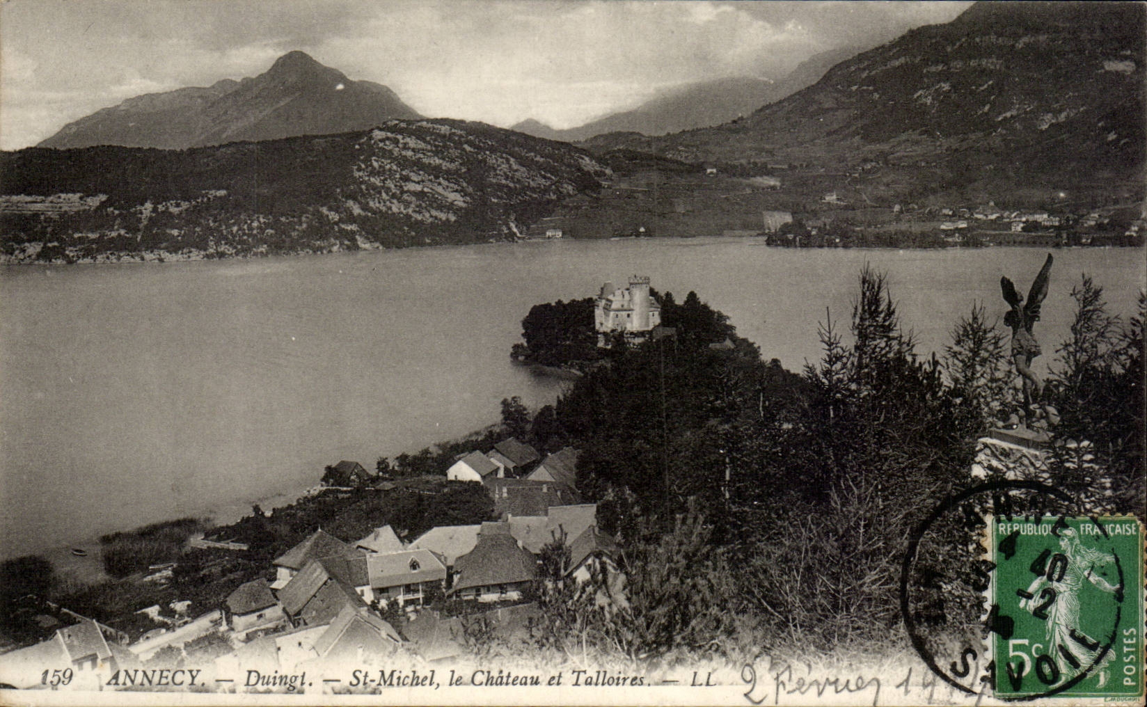 CPA Annecy Duingt St Michel le chateau et Talloires 